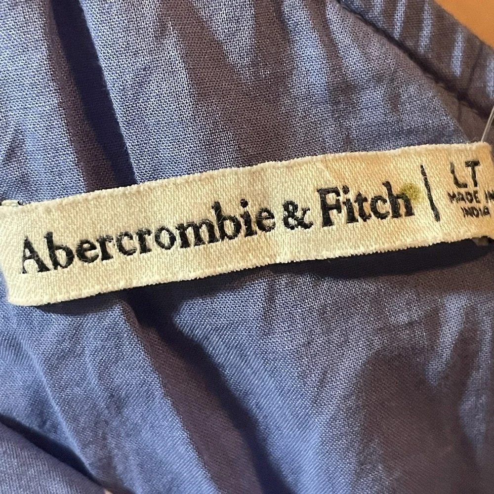 Abercrombie &‎ Fitch L Tall One-Shoulder White Blue Floral Maxi Dress NWOT